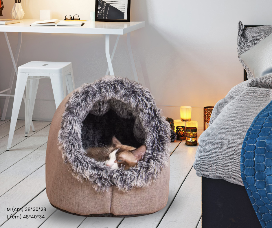 WarmNest Cozy Cave – Self-Warming Tent Bed for Cats & Small Dogs