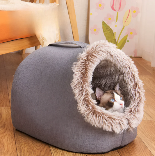 WarmNest Cozy Cave – Self-Warming Tent Bed for Cats & Small Dogs