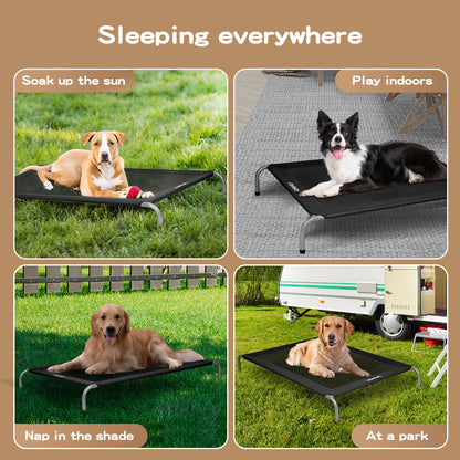 Pawz Heavy-Duty Elevated Trampoline Pet Bed for Dogs and Puppies - Large Raised Mesh Hammock