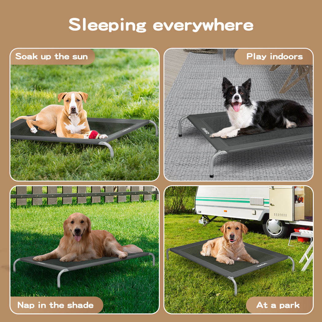 Pawz Heavy-Duty Elevated Trampoline Pet Bed for Dogs and Puppies - Large Raised Mesh Hammock