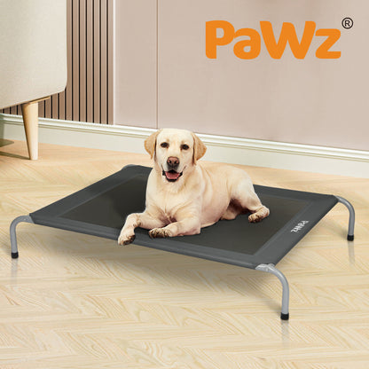 Pawz Heavy-Duty Elevated Trampoline Pet Bed for Dogs and Puppies - Large Raised Mesh Hammock