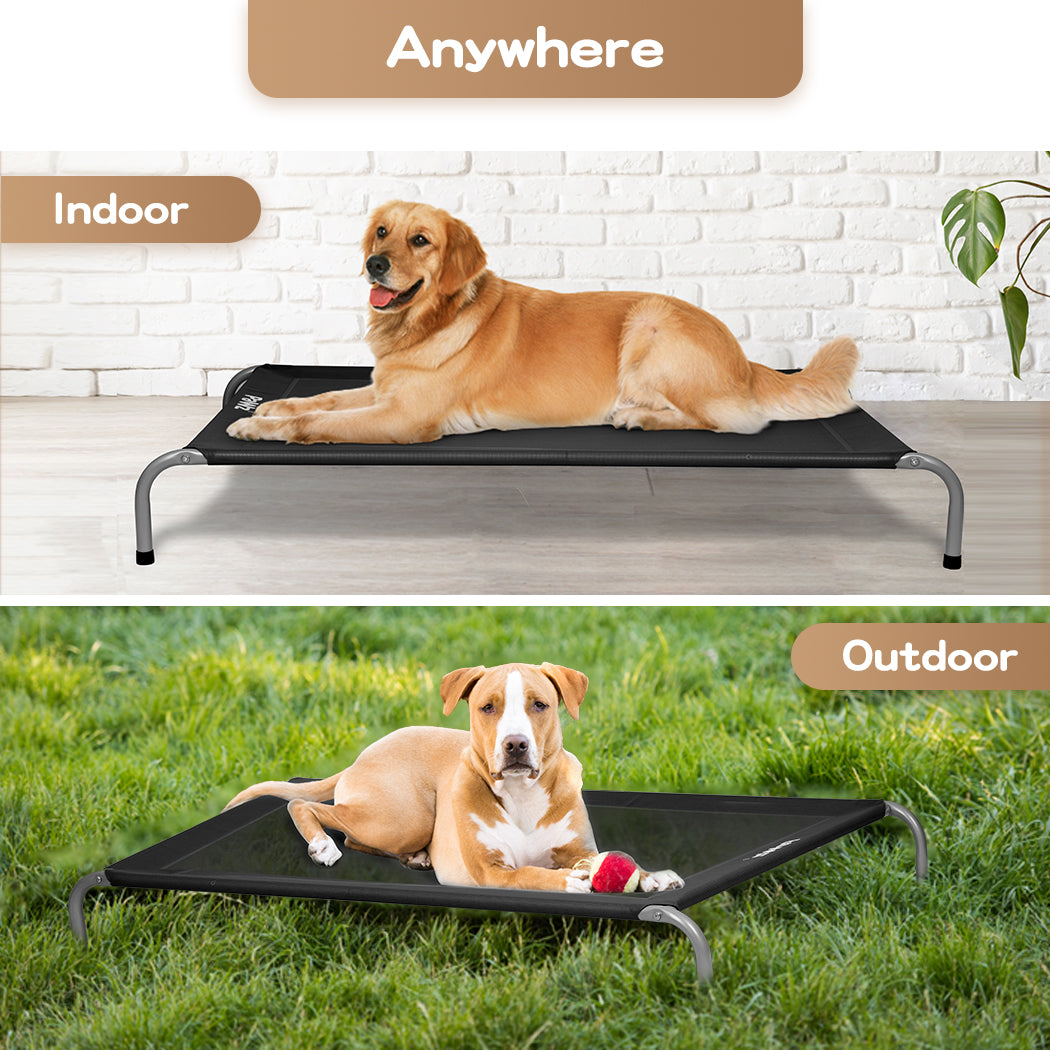 Pawz Heavy-Duty Elevated Trampoline Pet Bed for Dogs and Puppies - Large Raised Mesh Hammock