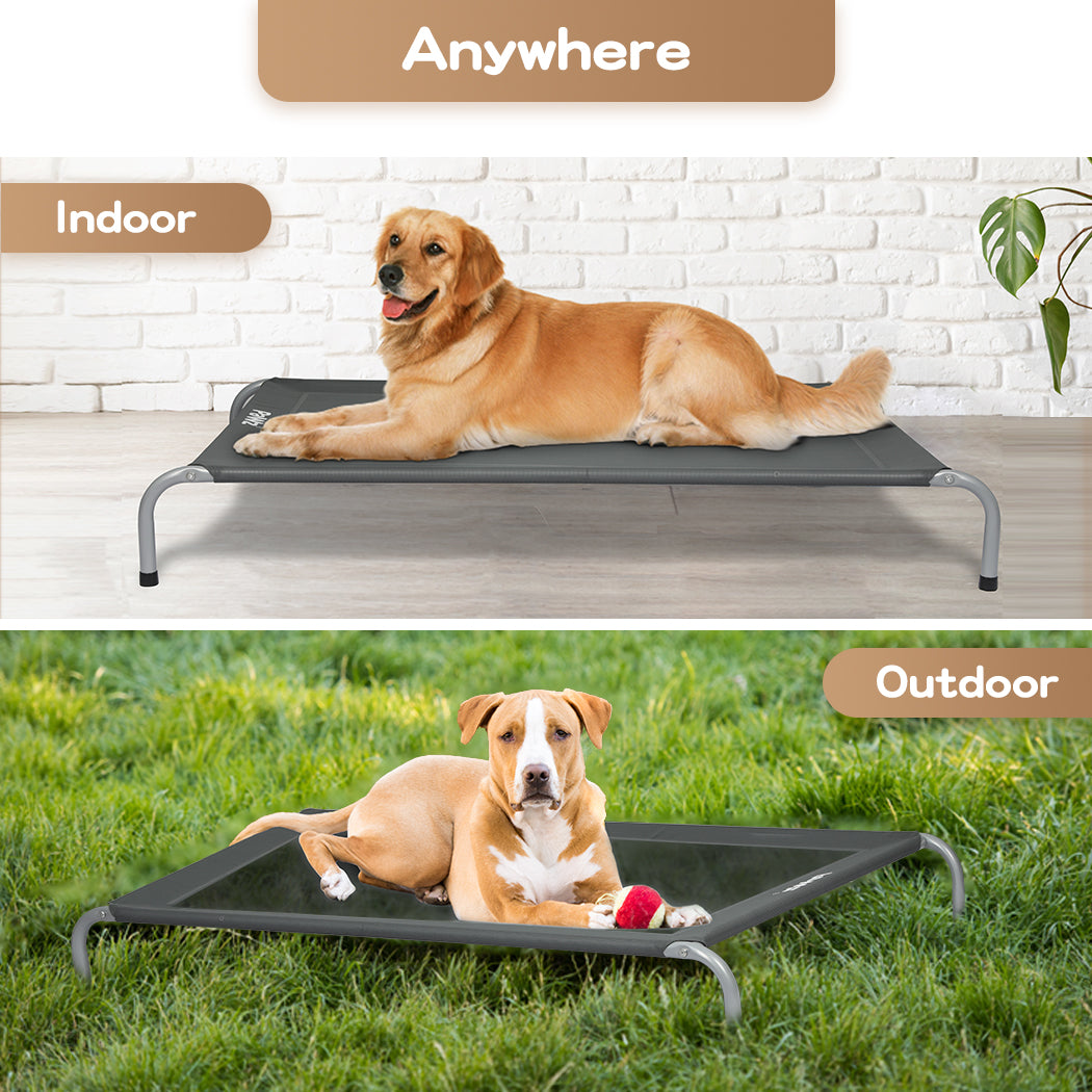Pawz Heavy-Duty Elevated Trampoline Pet Bed for Dogs and Puppies - Large Raised Mesh Hammock