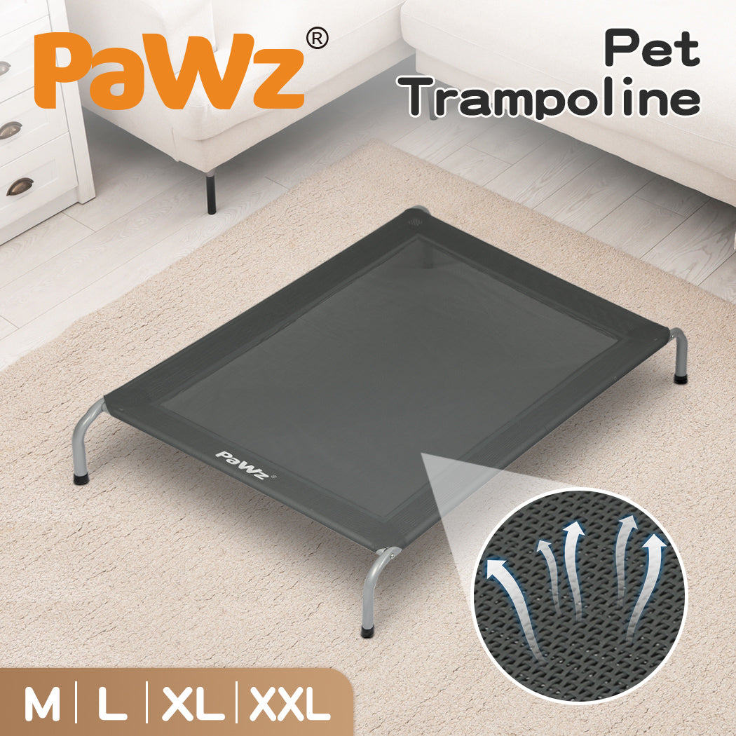 Pawz Heavy-Duty Elevated Trampoline Pet Bed for Dogs and Puppies - Large Raised Mesh Hammock