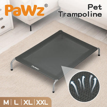 Pawz Heavy-Duty Elevated Trampoline Pet Bed for Dogs and Puppies - Large Raised Mesh Hammock