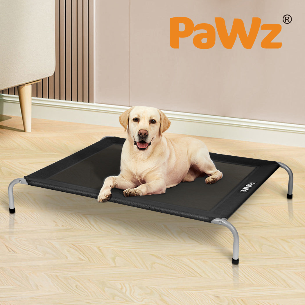 Pawz Heavy-Duty Elevated Trampoline Pet Bed for Dogs and Puppies - Large Raised Mesh Hammock