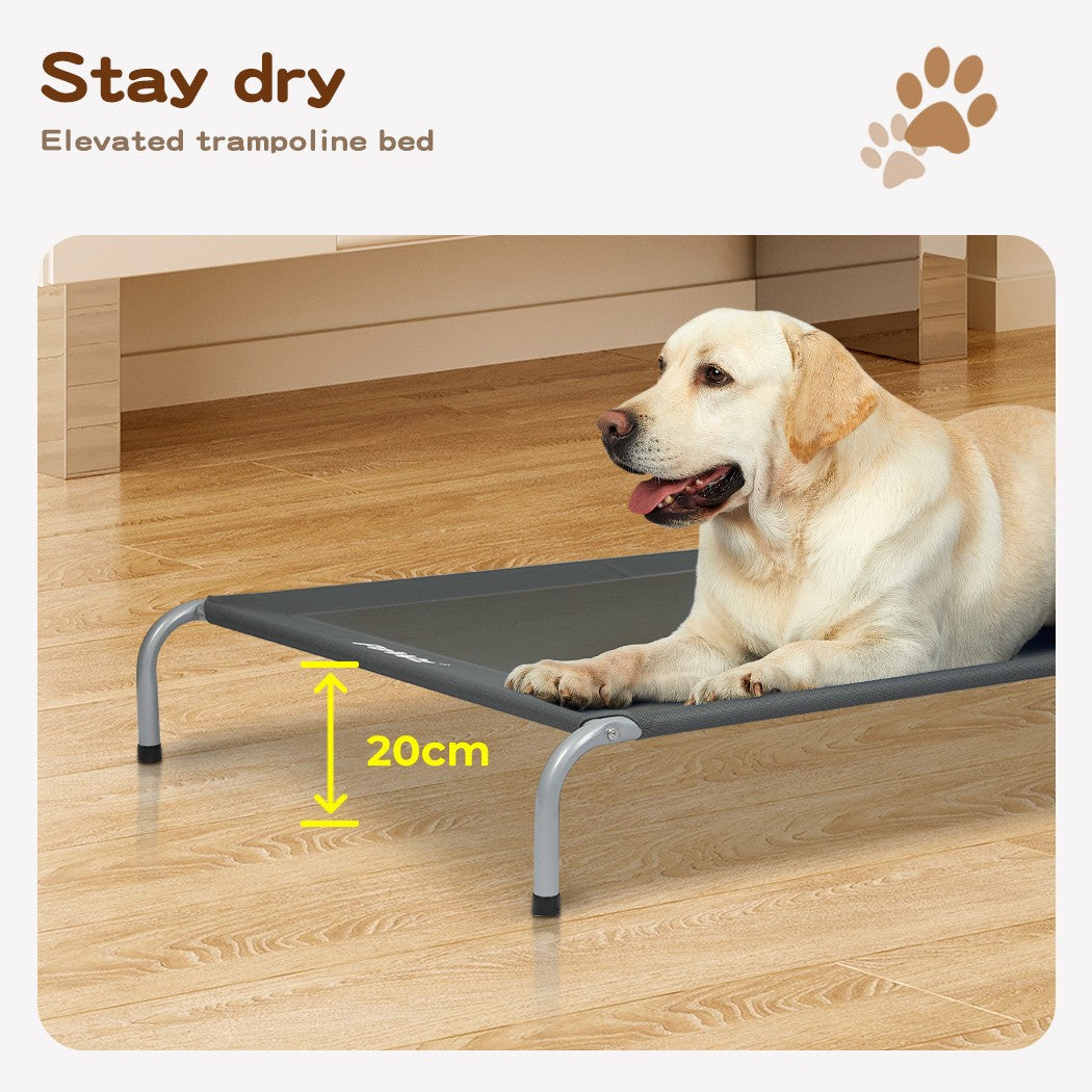 Pawz Heavy-Duty Elevated Trampoline Pet Bed for Dogs and Puppies - Large Raised Mesh Hammock