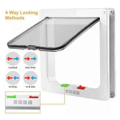 4-Way Safe Lockable Locking Pet Door