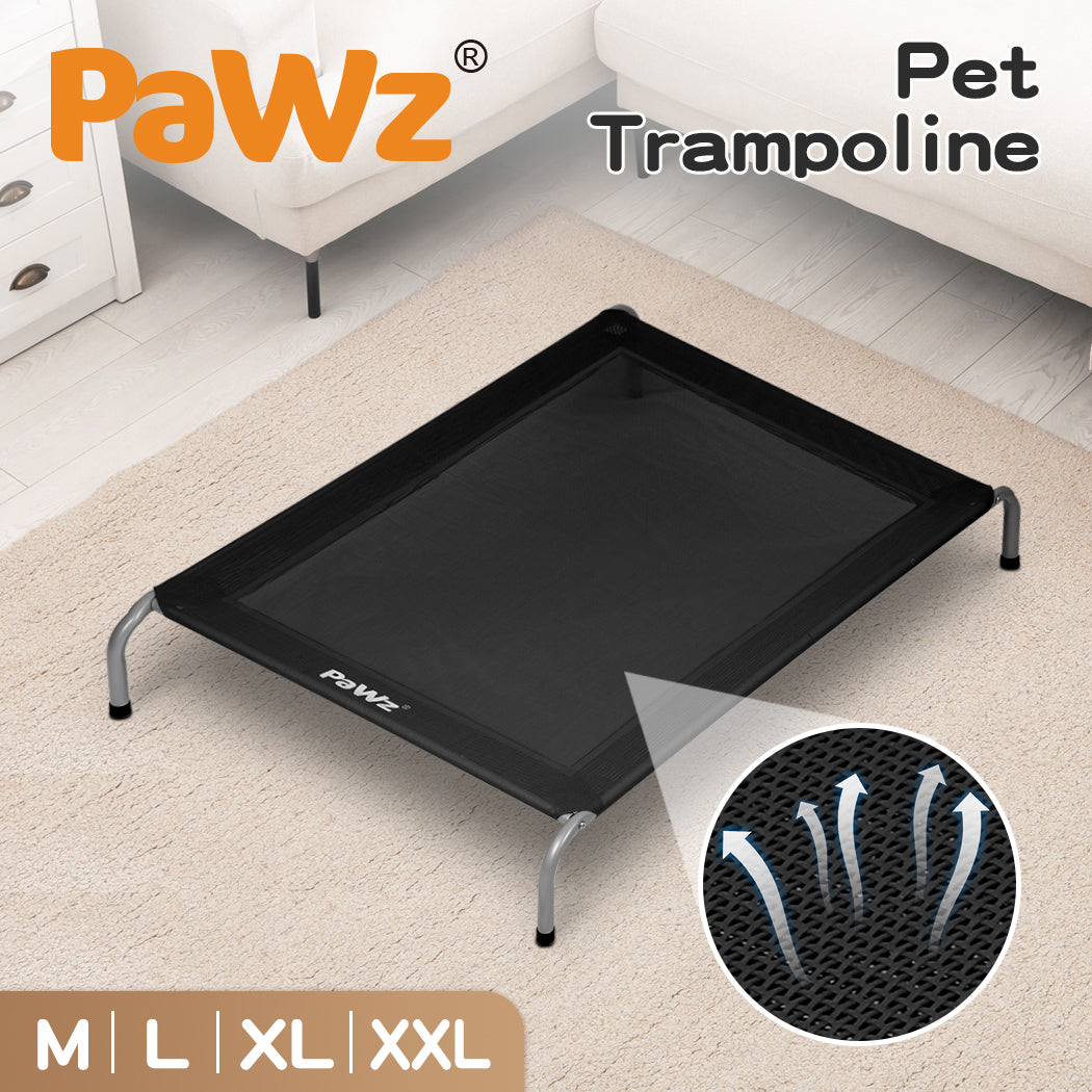 Pawz Heavy-Duty Elevated Trampoline Pet Bed for Dogs and Puppies - Large Raised Mesh Hammock