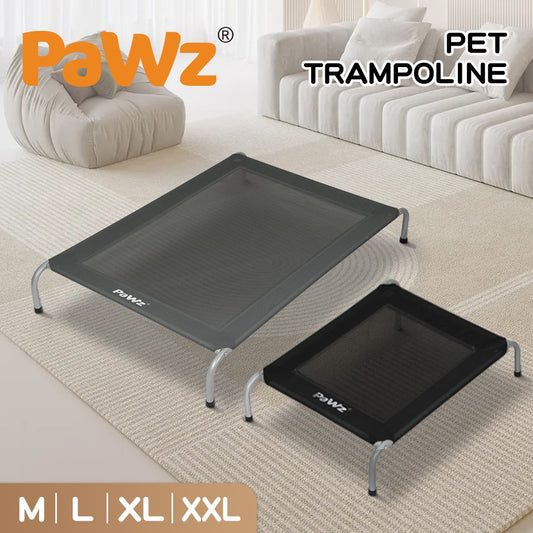Pawz Heavy-Duty Elevated Trampoline Pet Bed for Dogs and Puppies - Large Raised Mesh Hammock