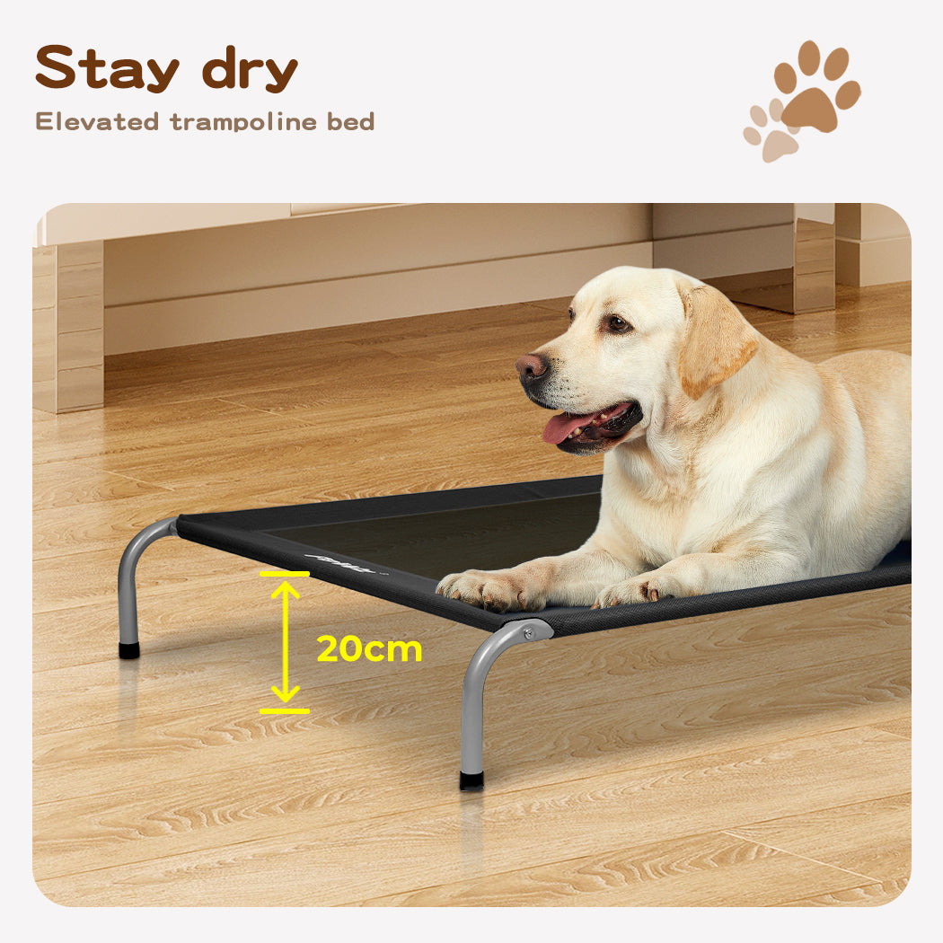 Pawz Heavy-Duty Elevated Trampoline Pet Bed for Dogs and Puppies - Large Raised Mesh Hammock