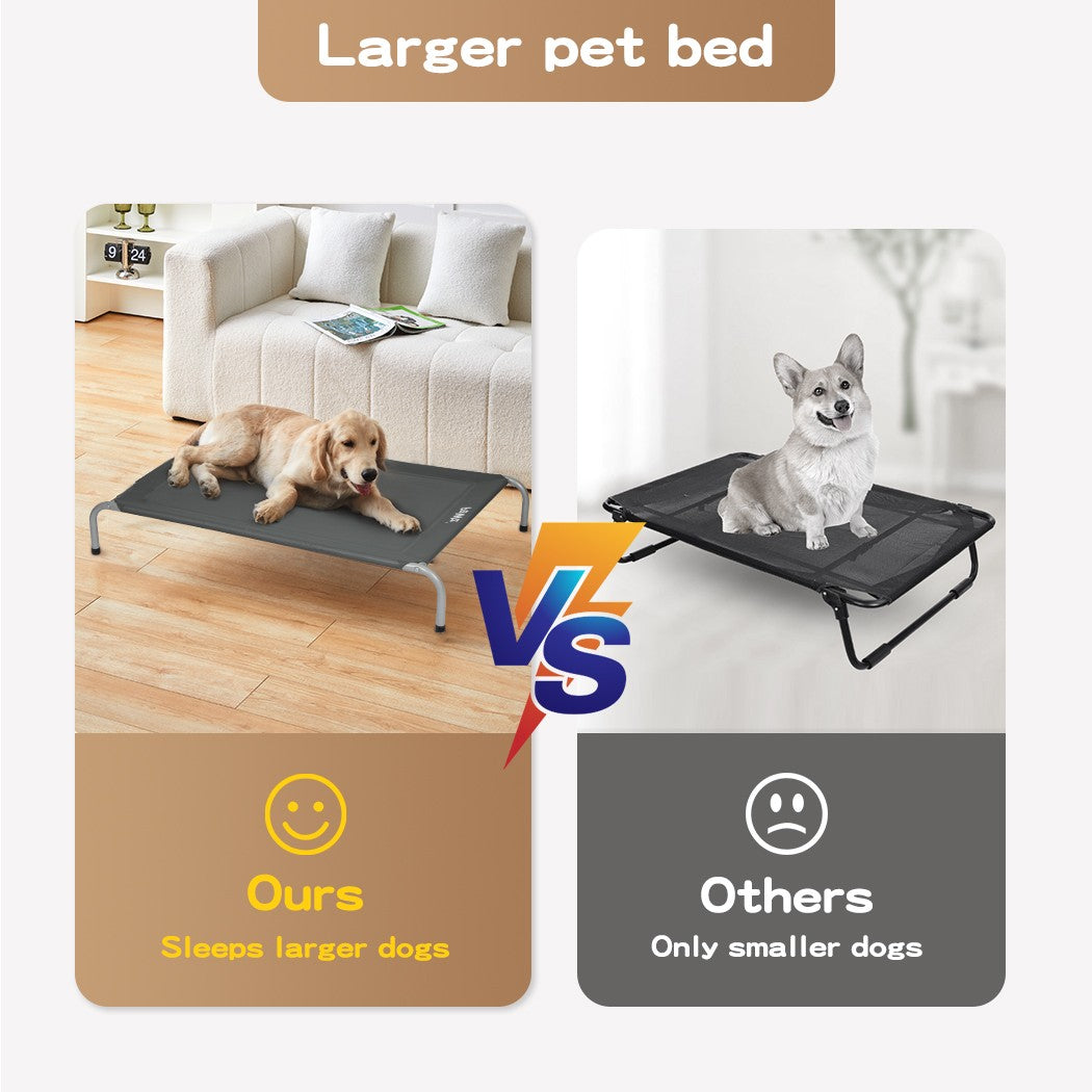 Pawz Heavy-Duty Elevated Trampoline Pet Bed for Dogs and Puppies - Large Raised Mesh Hammock