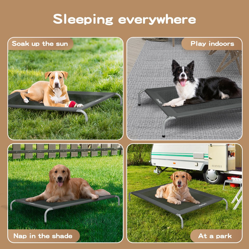 Pawz Heavy-Duty Elevated Trampoline Pet Bed for Dogs and Puppies - Large Raised Mesh Hammock