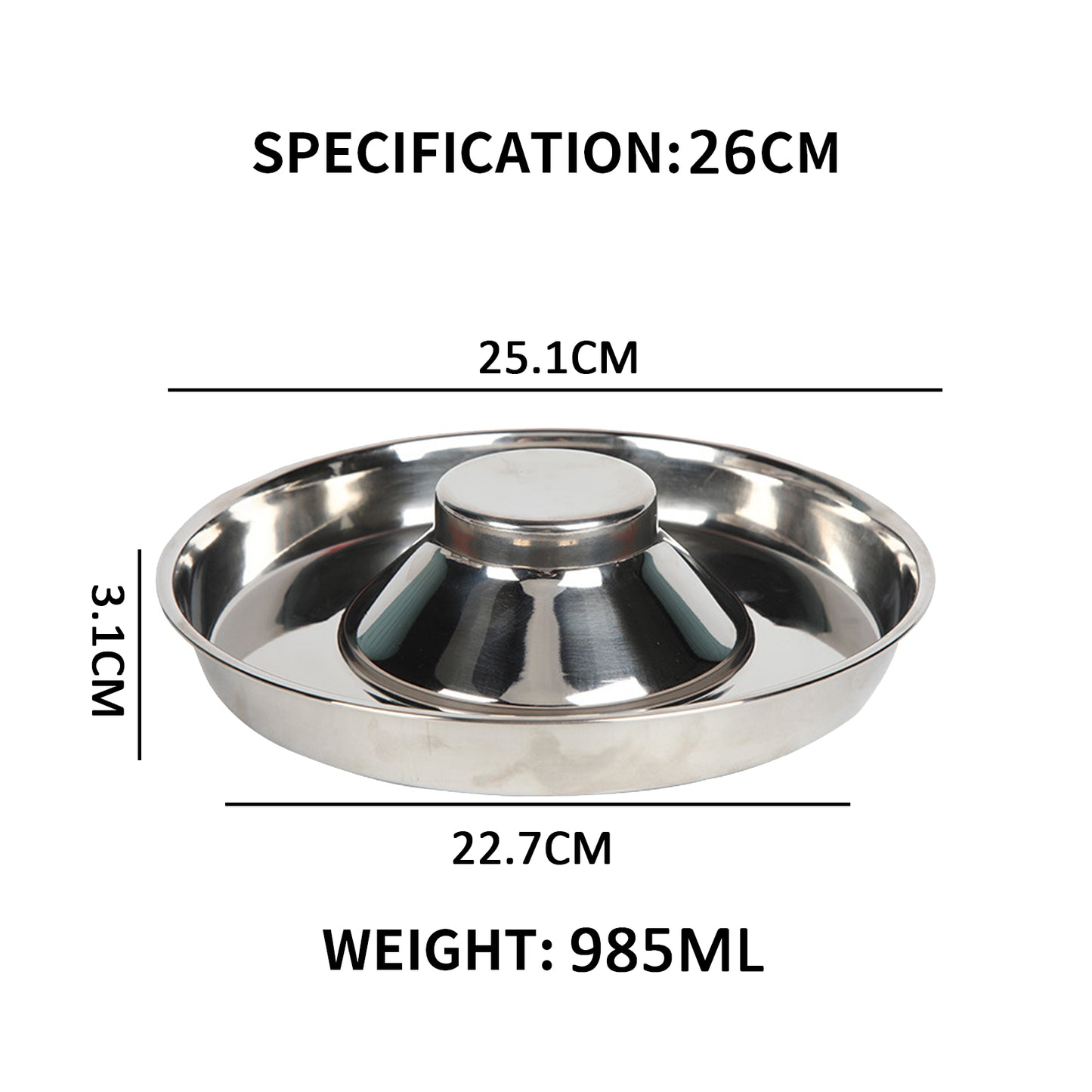 Stainless Dish Pet Feeder Bowl