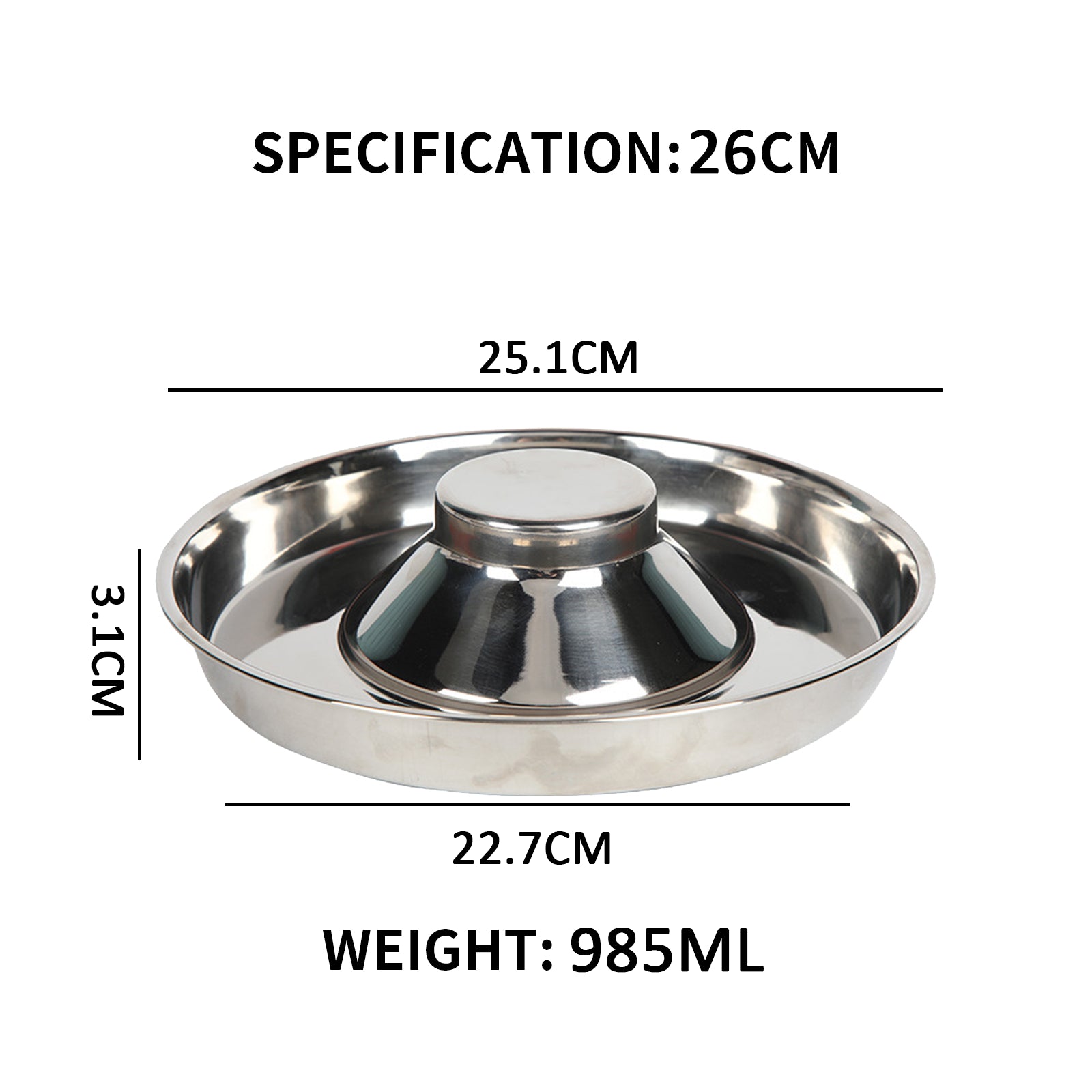 Stainless Dish Pet Feeder Bowl